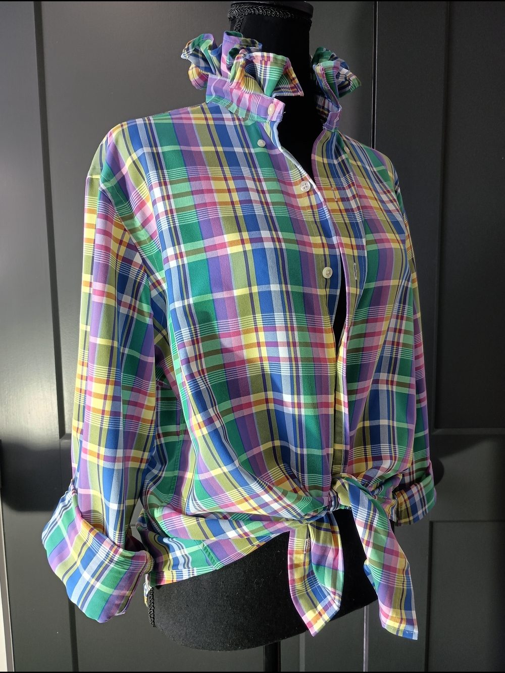 Upcycled Women's Ralph Lauren Ruffled Collar Shirt #040 - Picture 6 of 7